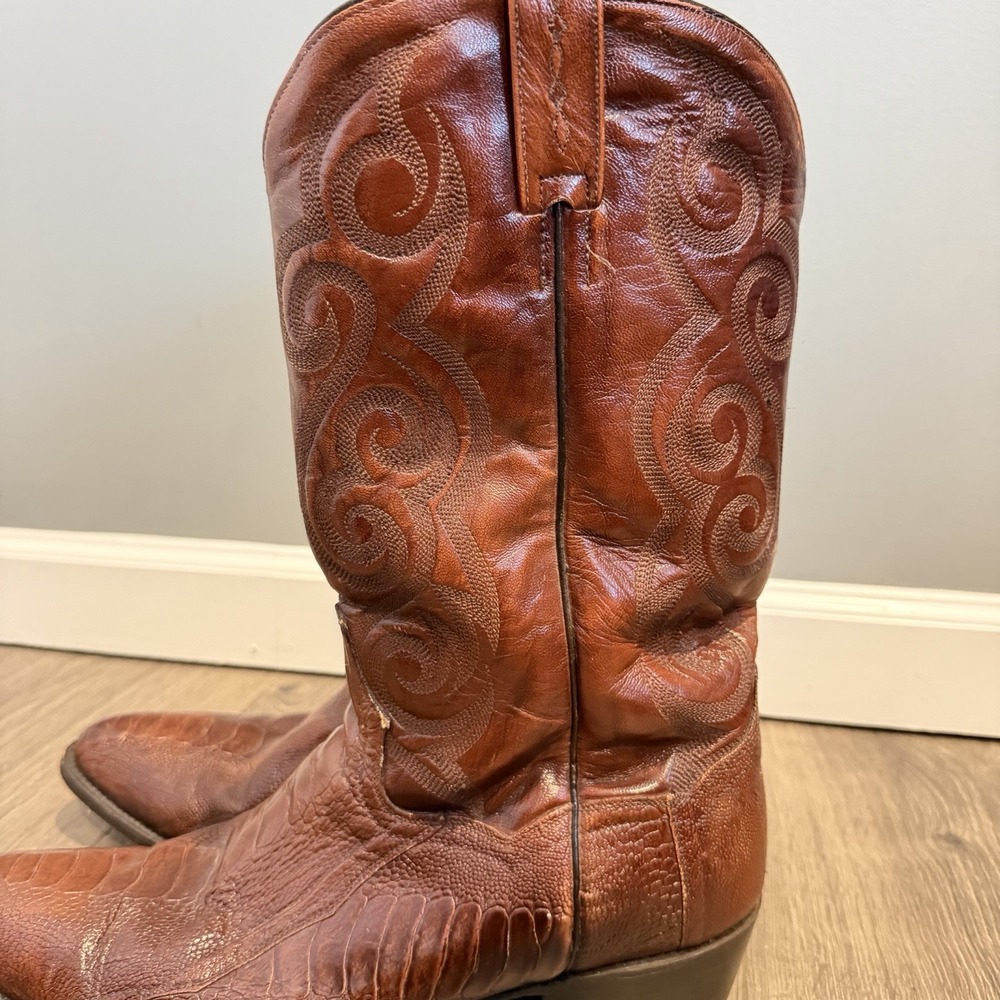 Dan Post Mens DP26636 Ostrich Leg Cowboy Western Boots Size 12 - Picture 5 of 9